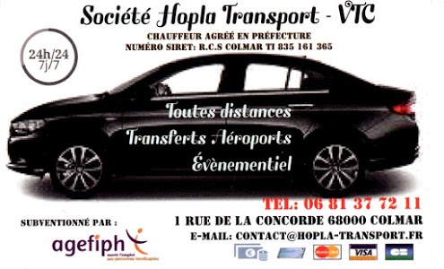 TAXI COLMAR GARE SNCF HOPLA TRANSPORT VTC